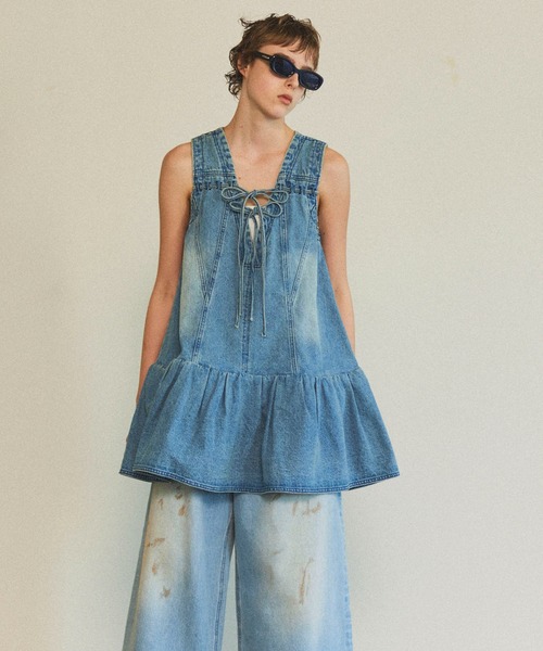 メゾンスペシャル MaisonSpecial ワンピース チェック チュニック MAISON SPECIAL ワンピース Plaid Pattern Combination Frill