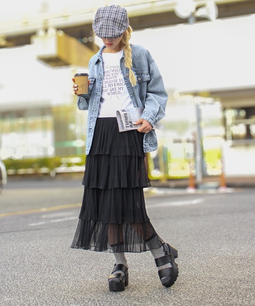SpRay スカート チュールティアードロングスカート : ZOZOTOWN