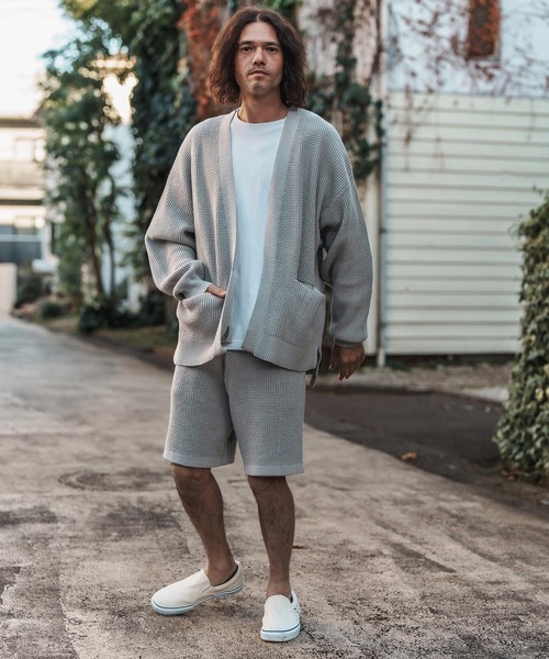 CAMBIO（カンビオ） カーディガン mcg3594-Waffle Cotton Knit 