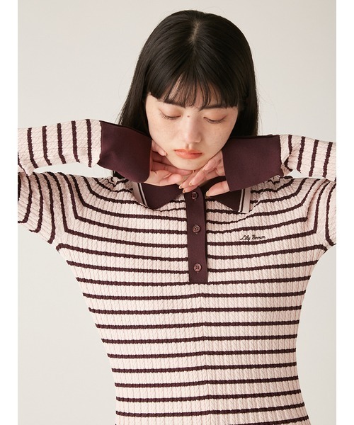 LILY BROWN / 新品未使用 ミニワンピース ポロニットミニワンピース ポロニットミニワンピース（ミニワンピース）｜LILY BROWN