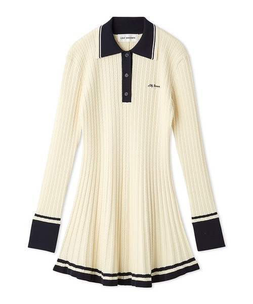 LILY BROWN / 新品未使用 ミニワンピース ポロニットミニワンピース ポロニットミニワンピース（ミニワンピース）｜LILY BROWN