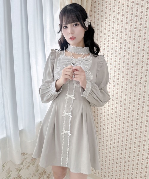 ROJITA（ロジータ） ワンピース デコルテチャーム付きビッグリボン