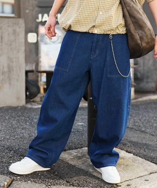 【抜群のシルエット】 Needles ペインターパンツ TALON ダブルニー ニードルズ NEEDLES H.D.エプロンペインターパンツ 柿渋染め H.D.