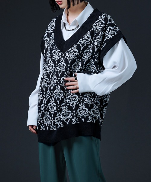 「Ellno Loset」 ノースリーブニット LARGE ブラック メンズ