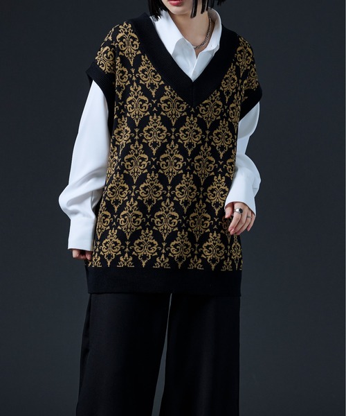 「Ellno Loset」 ノースリーブニット LARGE ブラック メンズ