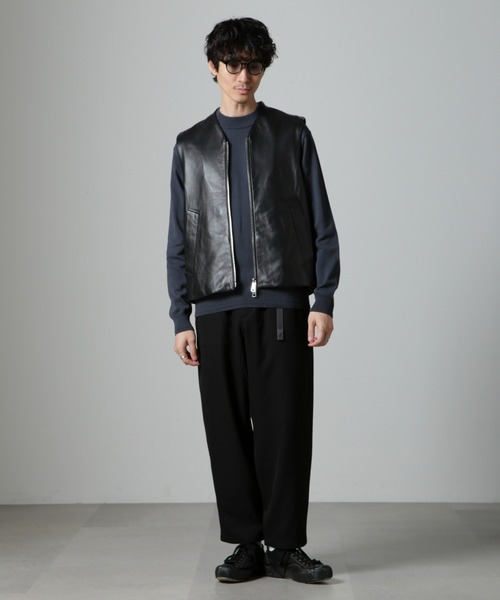 ベスト+ジレ CRUSHED LEATHER SLEEVELESS TOP SALON adam et rope'（サロン アダム エ ロペ） ベスト ジレ 「25SS