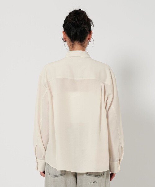 Beauty&youth United arrows バックタックシャツ BEAUTY＆YOUTH UNITED ARROWS ブラウス シャツ シアー バック