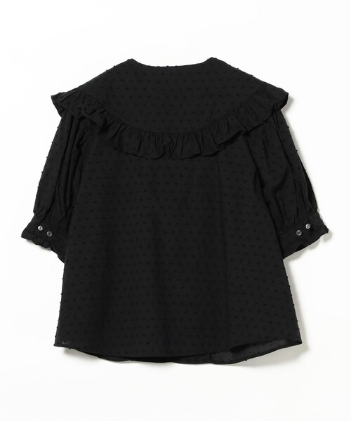 ブラウス シャツ ドット ドビー ビッグカラー ショートスリーブ レディース BEAMS BOY ブラウス シャツ ドット ドビー ビッグカラー