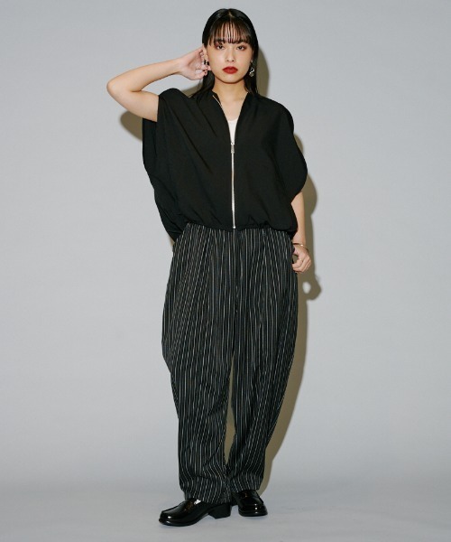 terrace パンツ ヘリンボーンストライプカーブパンツ レディース