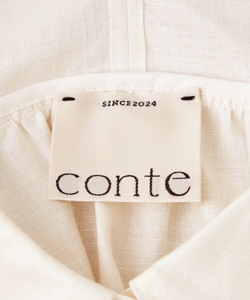 【美品】新作　conte コンテ ヘンプ バックスリット ギャザーシャツ UNITED ARROWS｜<conte>ヘンプ バックスリット ギャザーシャツ