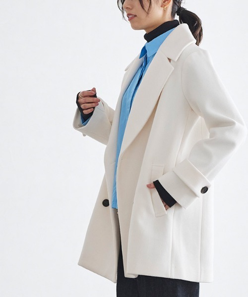 「Pierrot」 ピーコート M アイボリー レディース_画像9