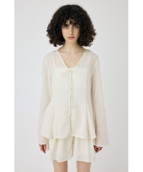 【新品タグ付き】定価7678 MOUSSY 長袖　ブラウス　サイズF D*g*y メール便可 シャツ 長袖 レディース ブラウス プル