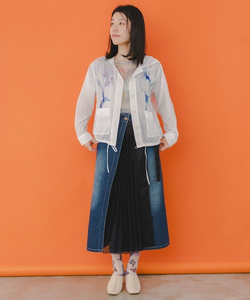 パーカー 551235：花柄シアーブルゾン レディース iS ScoLar パーカー 551235：花柄シアーブルゾン レディース