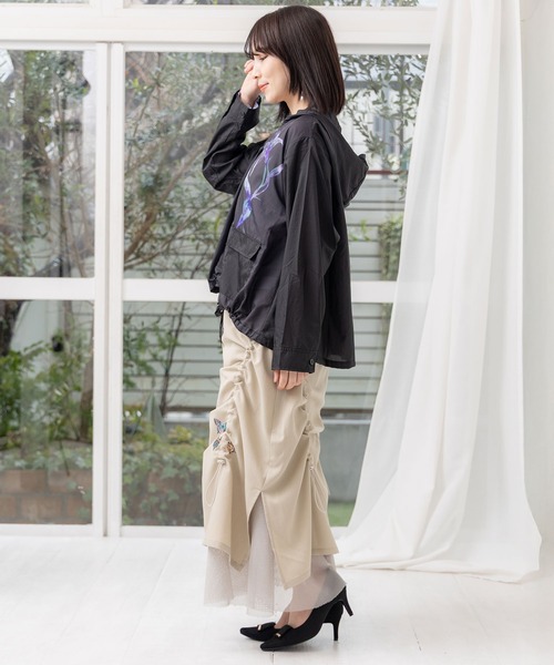 パーカー 551235：花柄シアーブルゾン レディース（543275