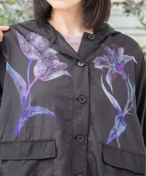 パーカー 551235：花柄シアーブルゾン レディース（楽天市場