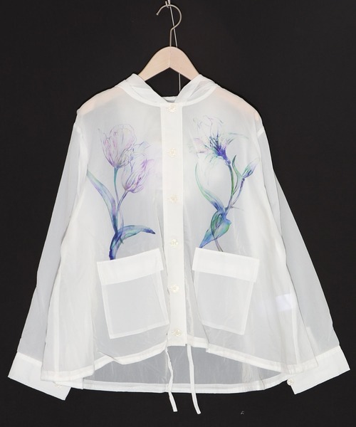 パーカー 551235：花柄シアーブルゾン レディース セール】551235：花柄シアーブルゾン（パーカー）｜iS ScoLar