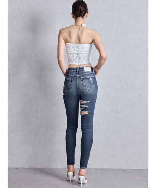GYDA サイドカット スキニーデニム SIDE RIPPED スキニーデニムパンツ[品番：MKSW0050084]｜GYDA