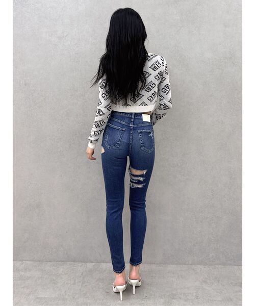 doublet too much damage denim　スキニーデニム GYDA ジーンズ デニム デニムパンツ ミドルウエストSIDE CUT