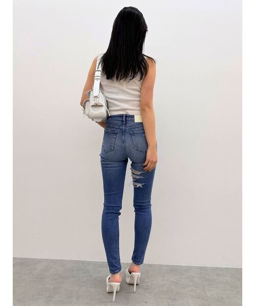 doublet too much damage denim　スキニーデニム GYDA ジーンズ デニム デニムパンツ ミドルウエストSIDE CUT