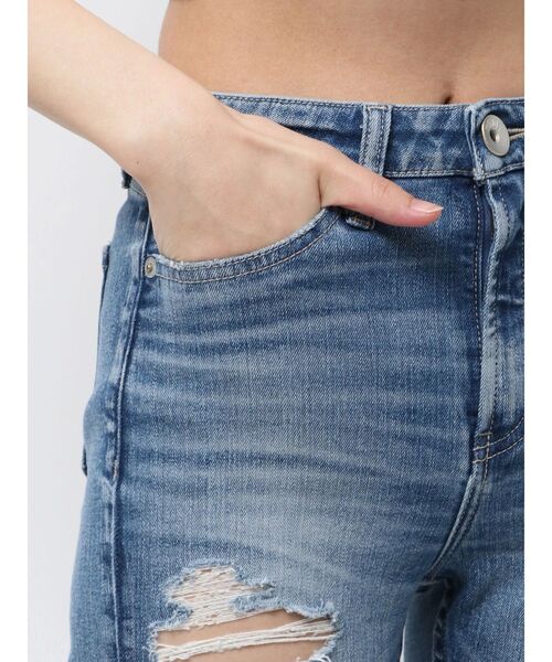 楽天 送料無料にならない GYDA CUT ミドルウエストSIDE デニムパンツ デニム ジーンズ パンツ