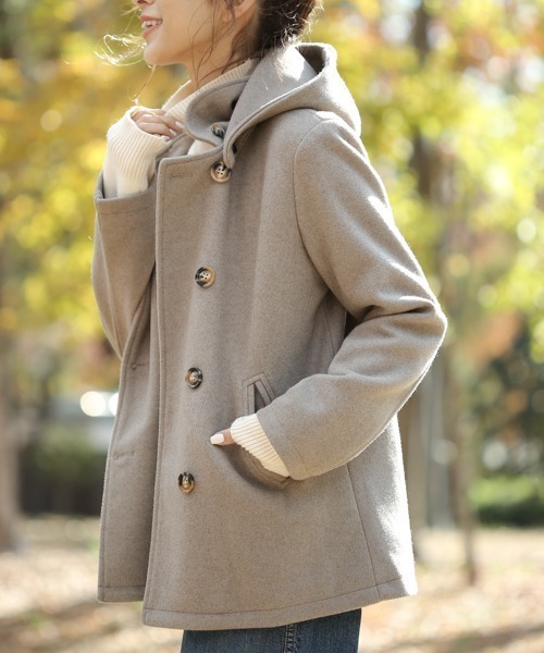 「La-gemme」 ピーコート L ブラック レディース_画像7