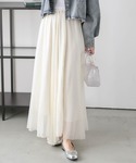ロング スカート 夏 シアーフレアスカートの詳細画像2