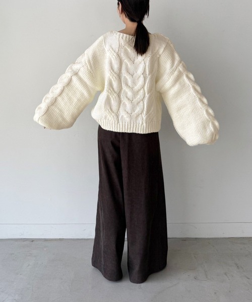 ケーブルボリュームスリーブニット ボリュームスリーブケーブルニット | TOPS,ニット | LOWY BY CORNERS