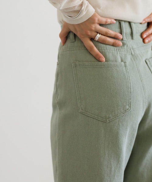[select MOCA] повреждение обработка Denim брюки MEDIUM хаки женский 