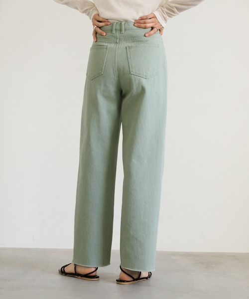 [select MOCA] повреждение обработка Denim брюки MEDIUM хаки женский 