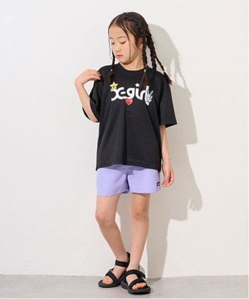 X-girl Stages tシャツ キラッキーウォーターギミック半袖T