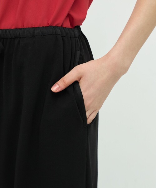ワイドパンツ パンツ コットンテンセル リラックスパンツ レディースの画像