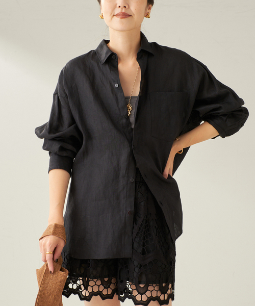 plage ブラウス シャツ Linen Big レディース : ZOZOTOWN Yahoo