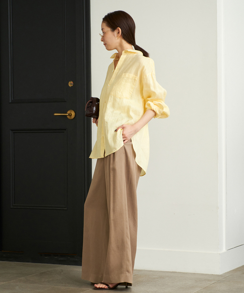超爆安 plage Yahoo ZOZOTOWN : レディース Big Linen シャツ ブラウス トップス