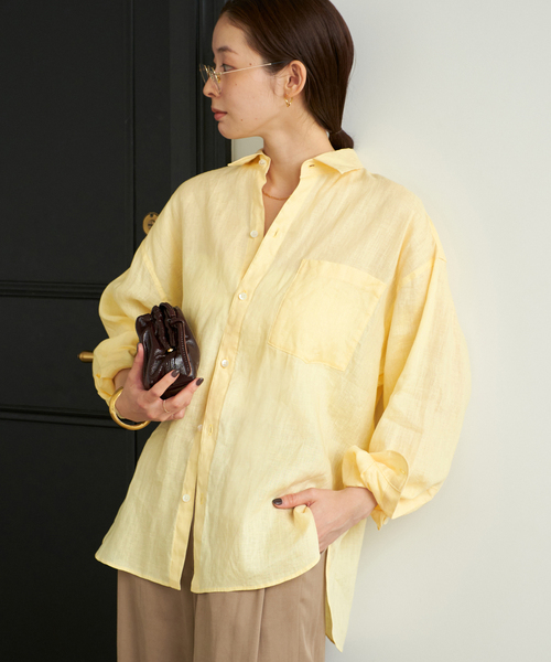 plage ブラウス シャツ Linen Big レディース : ZOZOTOWN Yahoo