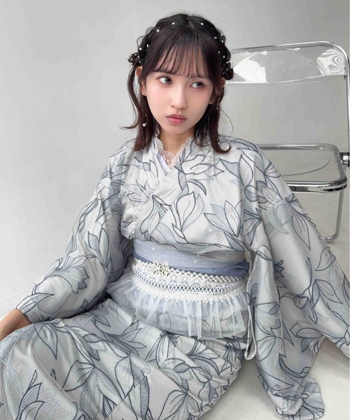 AS KNOW AS（アズノゥアズ） 浴衣 ○レースデザイン浴衣 3点セット