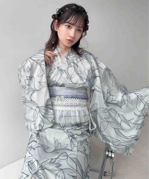 AS KNOW AS（アズノゥアズ） 浴衣 ○レースデザイン浴衣 3点セット
