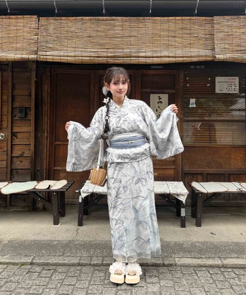 AS KNOW AS（アズノゥアズ） 浴衣 ○レースデザイン浴衣 3点セット