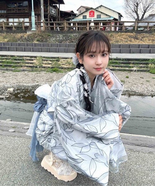 AS KNOW AS（アズノゥアズ） 浴衣 ○レースデザイン浴衣 3点セット