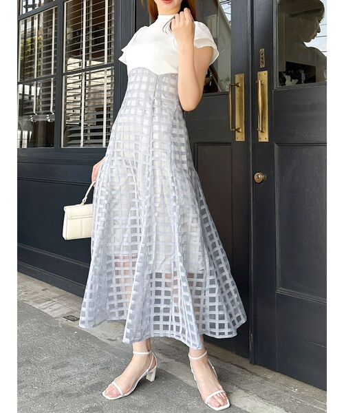 dazzlin ワンピース 「WEB限定」シアーチェックコルセット