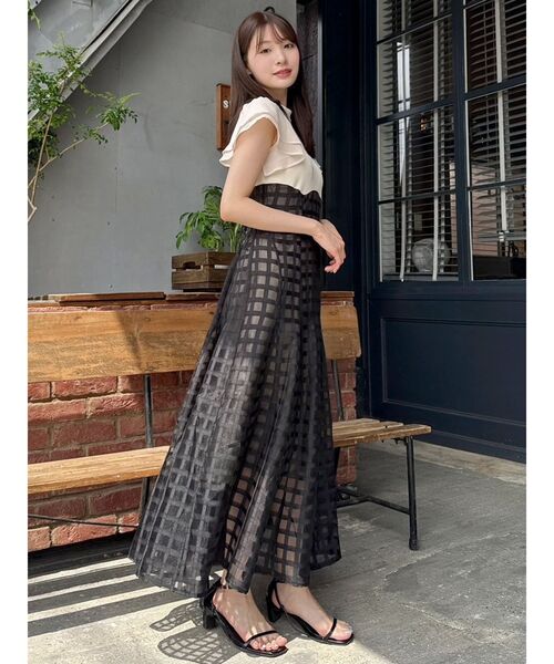 dazzlin ワンピース 「WEB限定」シアーチェックコルセット