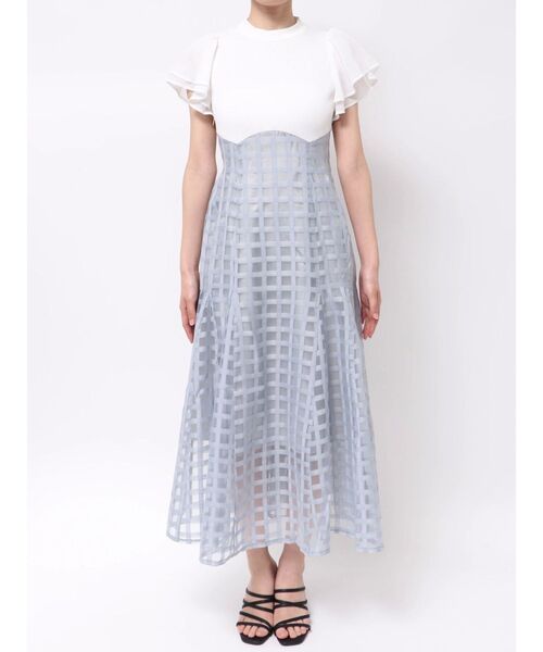 【お値下げしました】dazllin シアーチェックパイピングワンピース お値下げしました】dazllin シアーチェックパイピングワンピース