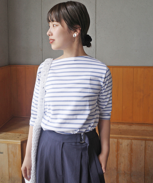 tシャツ ORCIVAL/オーシバル ゴブソデボーダーTEE #ORC0136 レディース ORCIVAL tシャツ ORCIVAL/オーシバル ゴブソデボーダーTEE