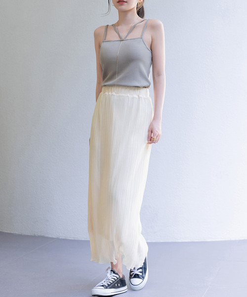 DAY CLOSET スカート レディース 程よい透け感。シアーメロウ