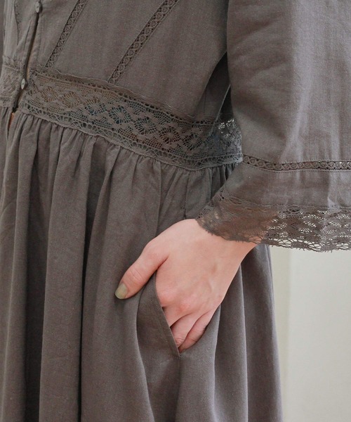 「Crisp」 7分袖ブラウス FREE ブラウン レディース_画像6