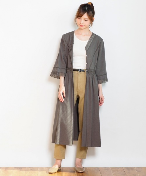 「Crisp」 7分袖ブラウス FREE ブラウン レディース_画像7