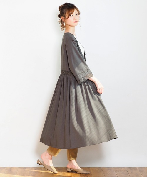 「Crisp」 7分袖ブラウス FREE ブラウン レディース_画像8