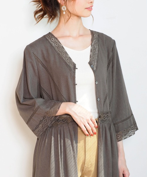 「Crisp」 7分袖ブラウス FREE ブラウン レディース_画像9