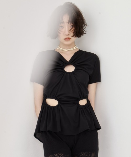 tシャツ 「FETICO/フェティコ」「STUDIOUS別注」 CIRCLE CUT TEE/サークルカットTシャツ レディース