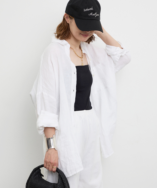 美品ドゥーズィエムクラス WIDE LINENシャツ GOLDLINEN ri7 20200602164234017.jpg