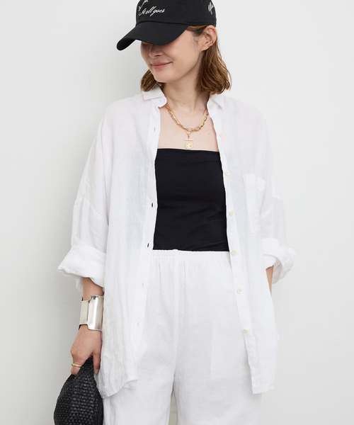 Deuxieme Classe　WIDE LINEN　ワイドリネンシャツ 美品】Deuxieme Classe WIDE LINEN ワイドリネンシャツ - メルカリ